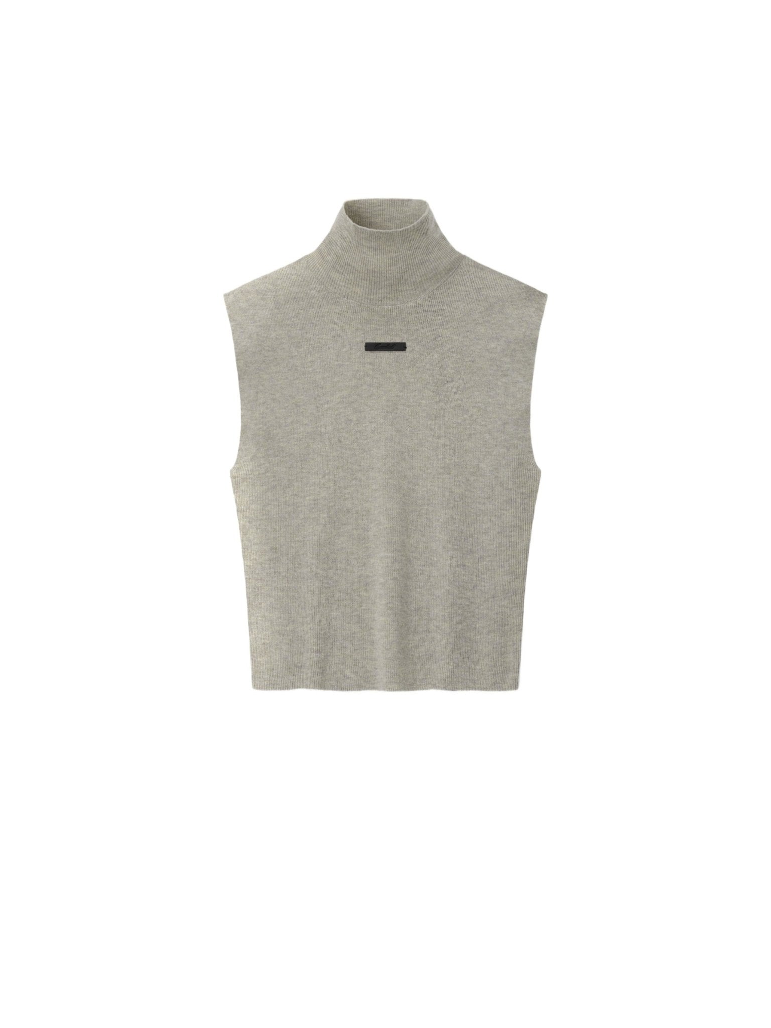 Fear of God Essentials Women's Rib Knit Standing Collar Sleeveless Tank Pyrite Heather - Im Your Wardrobe