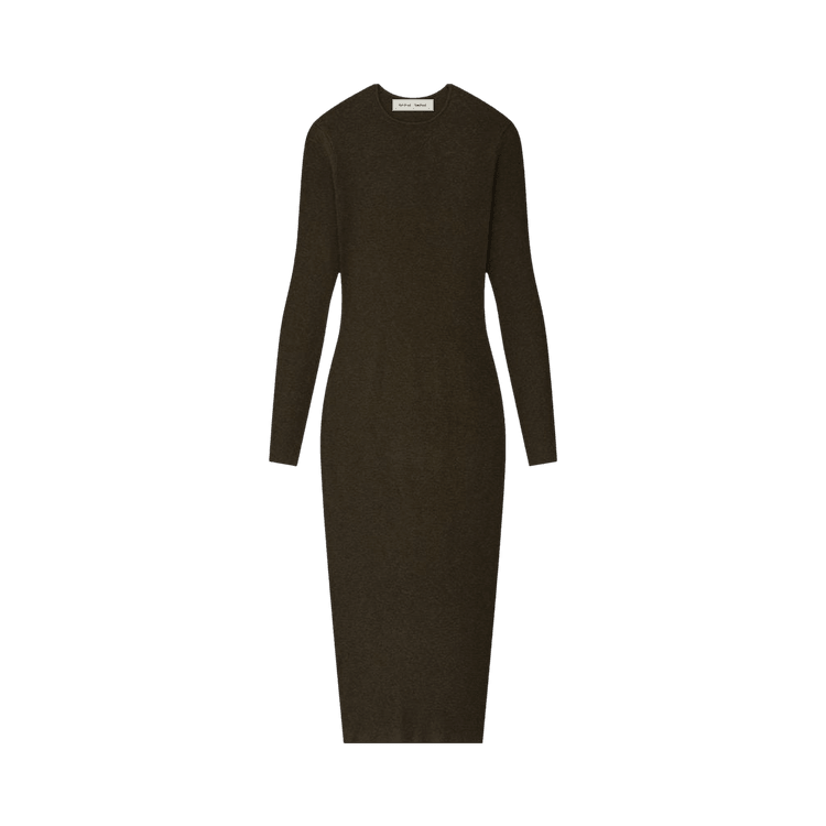Fear of God Essentials Women's Rib Long-Sleeve Dress Brown (FW25) - Im Your Wardrobe