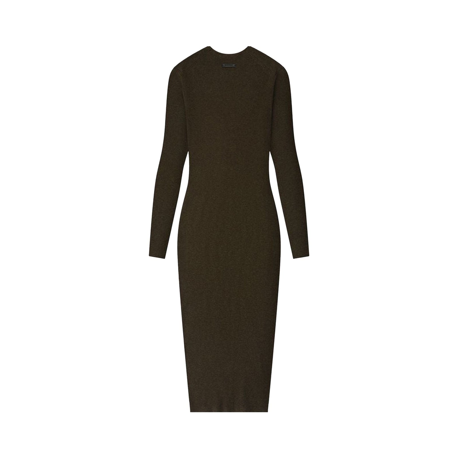 Fear of God Essentials Women's Rib Long-Sleeve Dress Brown (FW25) - Im Your Wardrobe