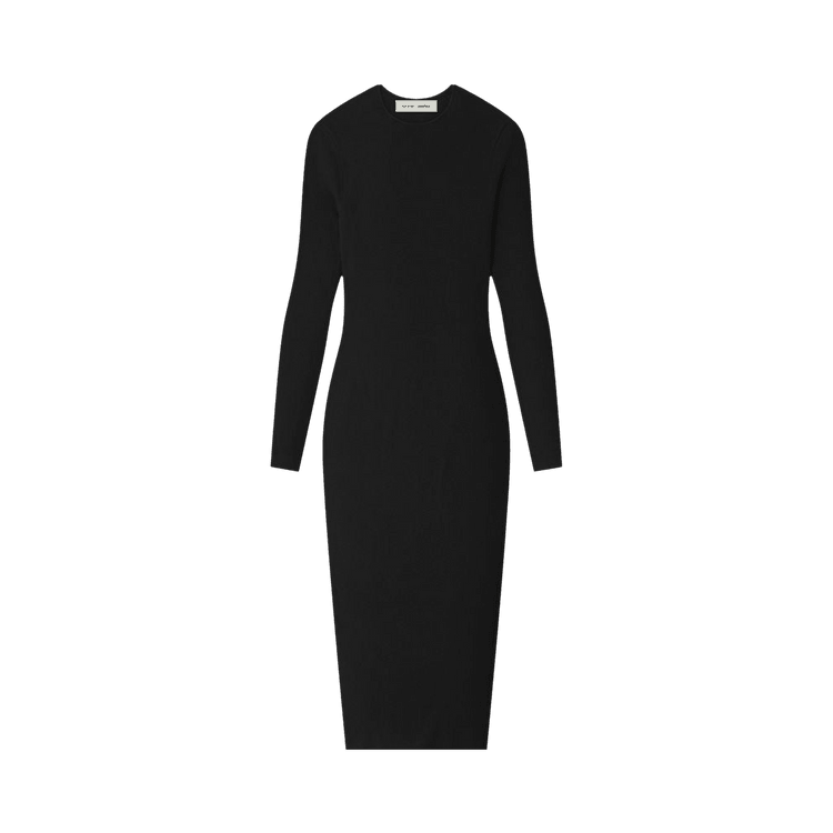 Fear of God Essentials Women's Rib Long-Sleeve Dress Vintage Black (FW25) - Im Your Wardrobe