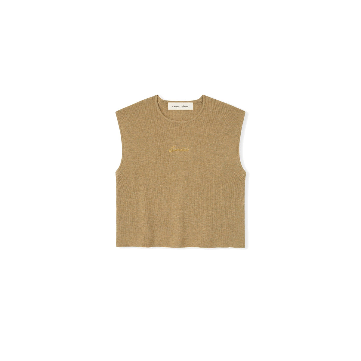 Fear of God Essentials Women's Signature Rib Knit Cropped Top Dune