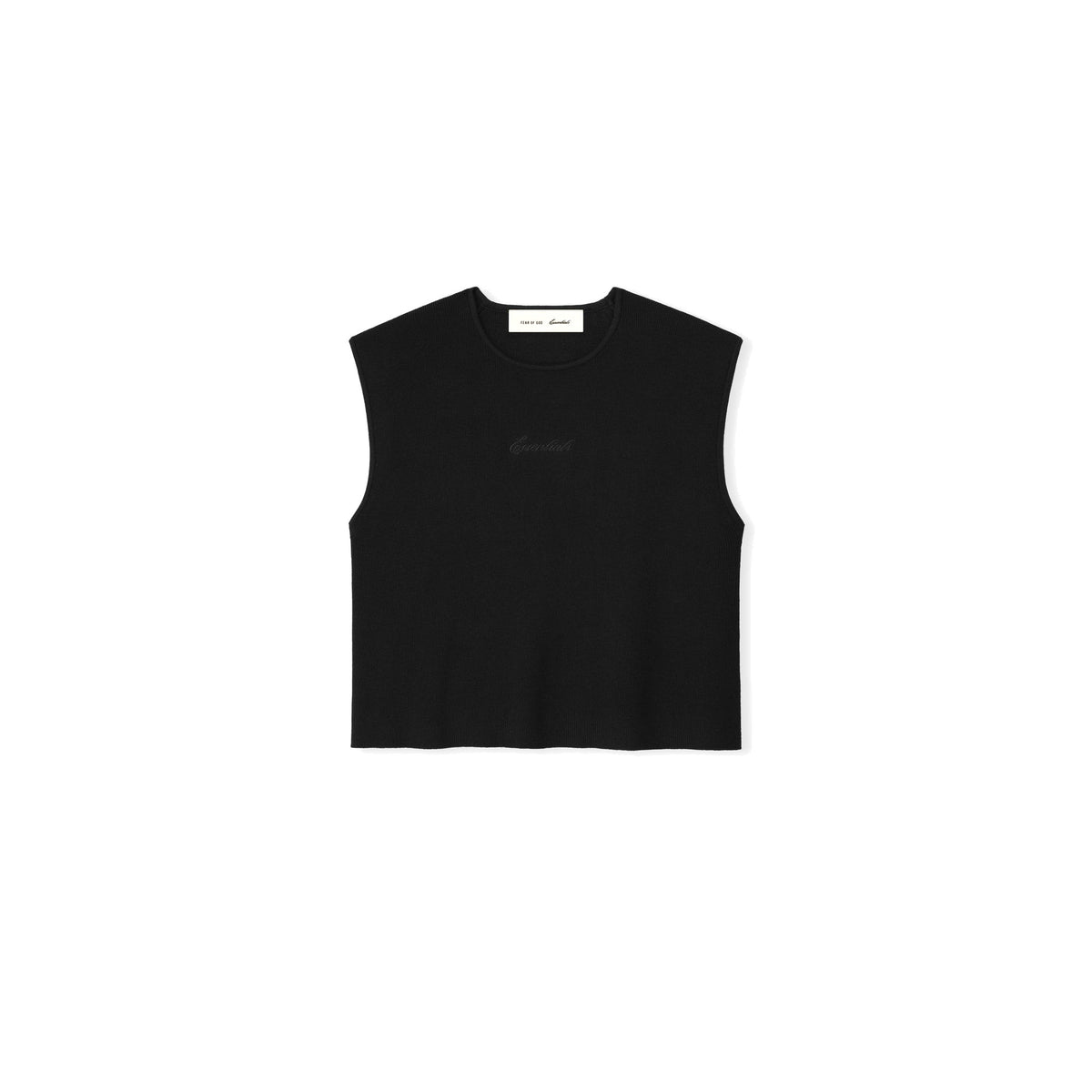 Fear of God Essentials Women's Signature Rib Knit Cropped Top Vintage Black
