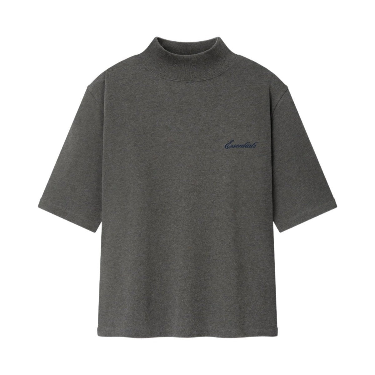 Fear of God Essentials Women's Slim Mock Neck Tee Ash Heather - Im Your Wardrobe