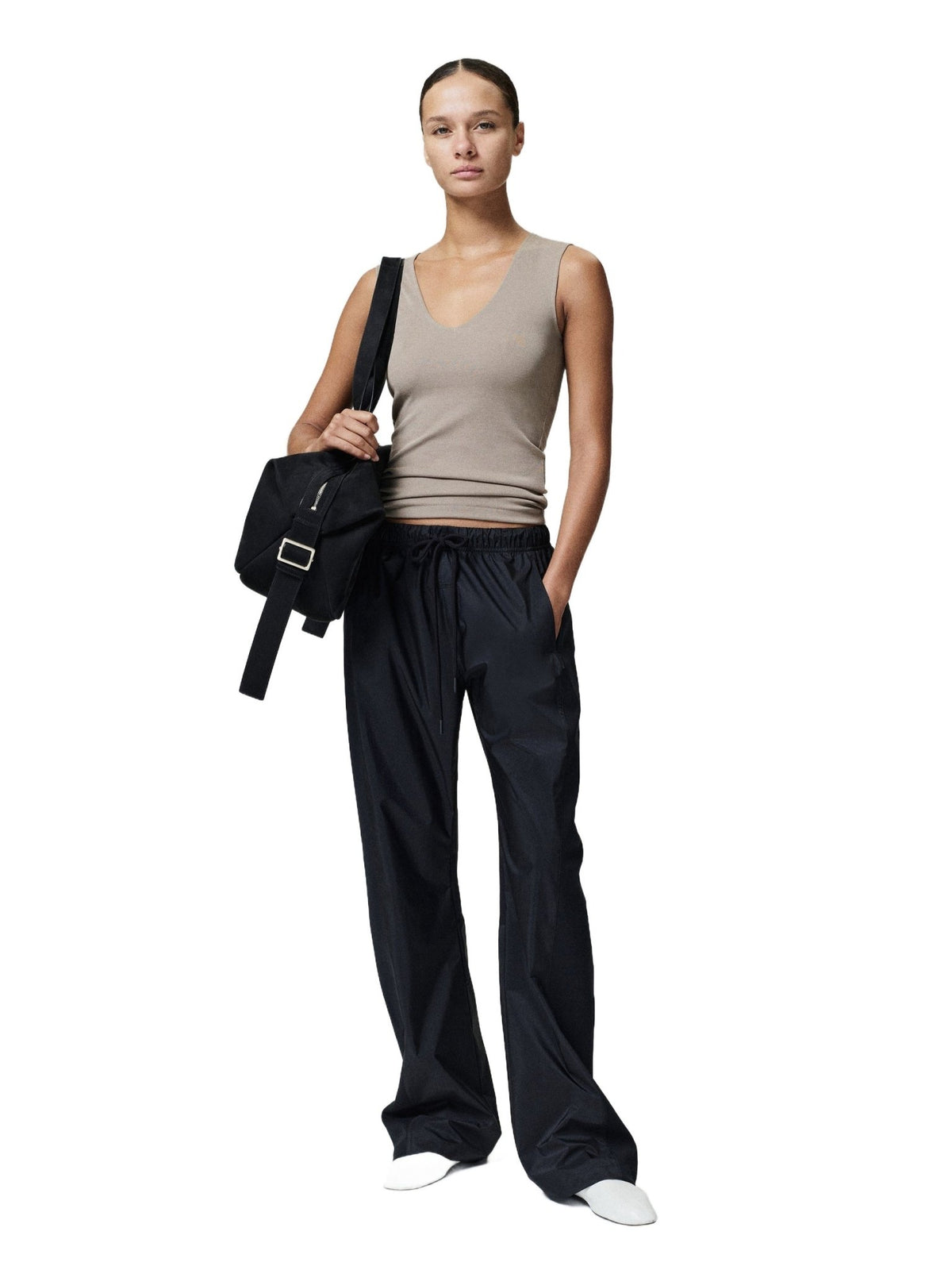 Fear of God Essentials Women's Slim Panelled Rib Pant Black - Im Your Wardrobe