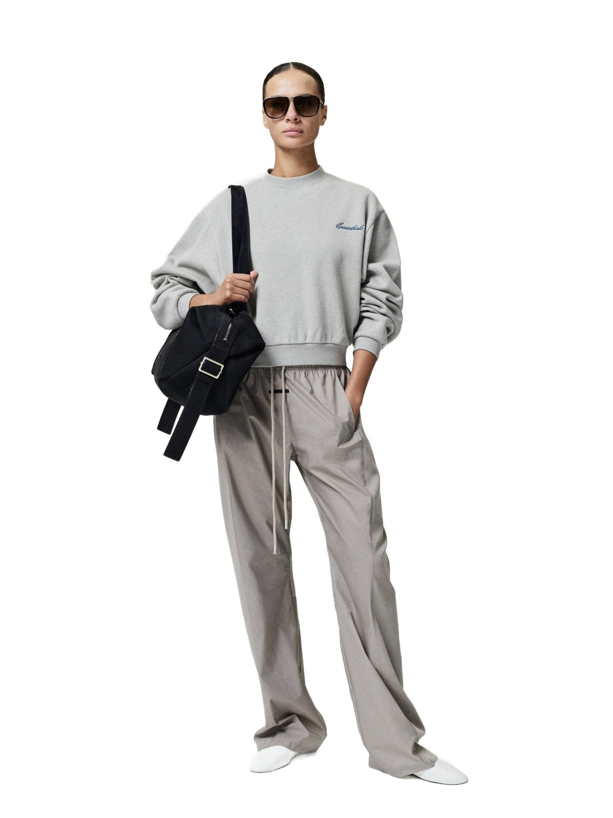 Fear of God Essentials Women's Slim Panelled Rib Pant Clay - Im Your Wardrobe