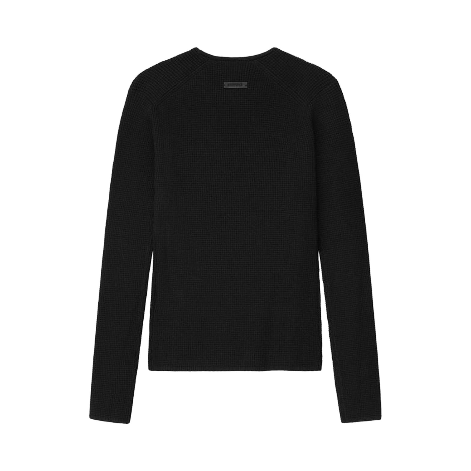 Fear of God Essentials Women's Waffle Long-Sleeve Top Vintage Black (FW25) - Im Your Wardrobe