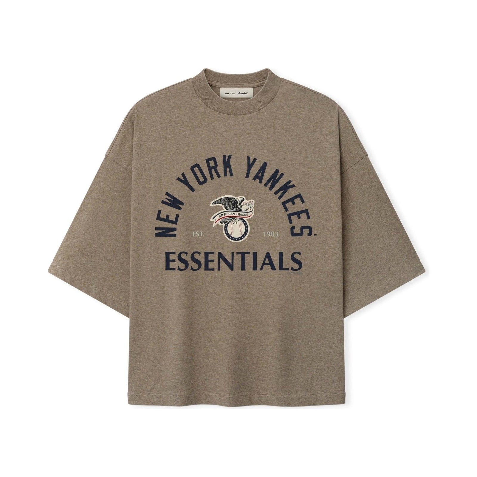 Fear of God Essentials Yankees American League Merch Tee Homestead Heather - Im Your Wardrobe