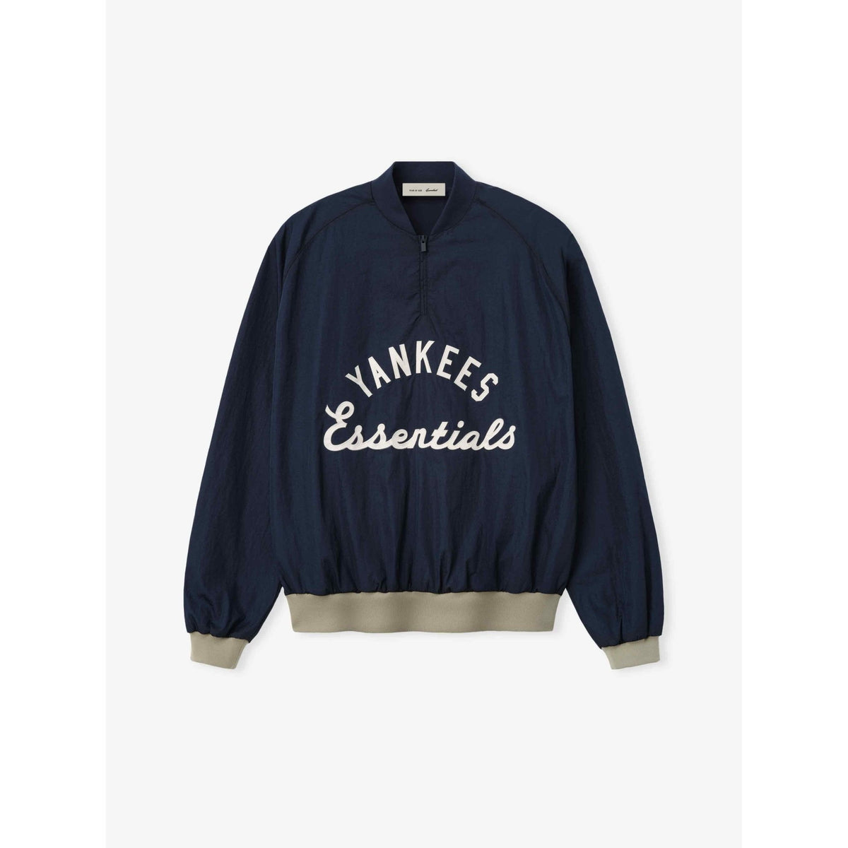 Fear of God Essentials Yankees Half Zip Pullover Dark Sapphire/ Overland Rib - Im Your Wardrobe