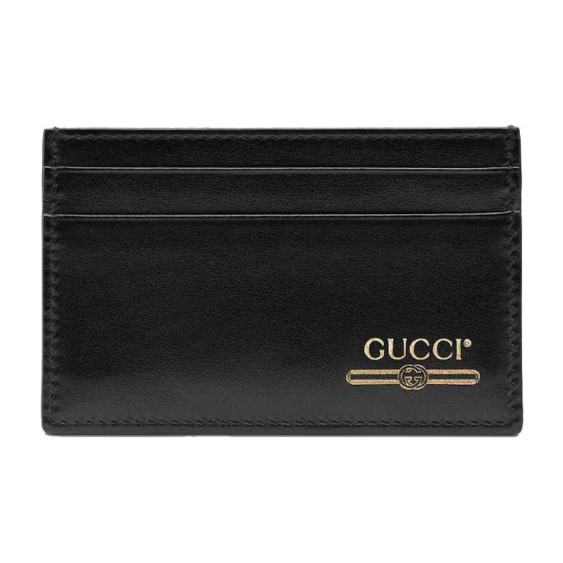 Gucci Leather Card Case with Gucci Logo (4 Card Slot) Black - Im Your Wardrobe