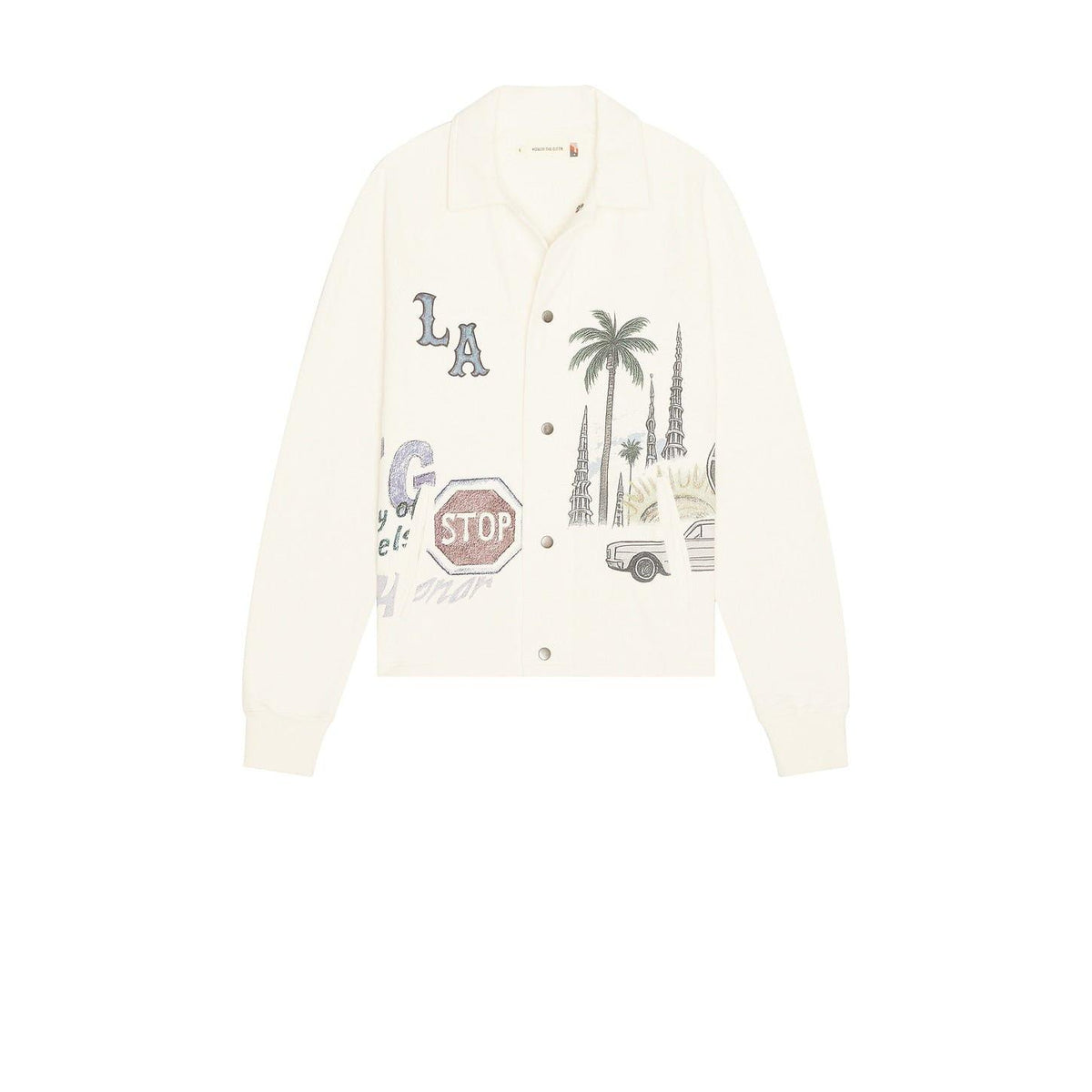 Honor The Gift All Over LA Fleece Coaches Jacket Bone - Im Your Wardrobe