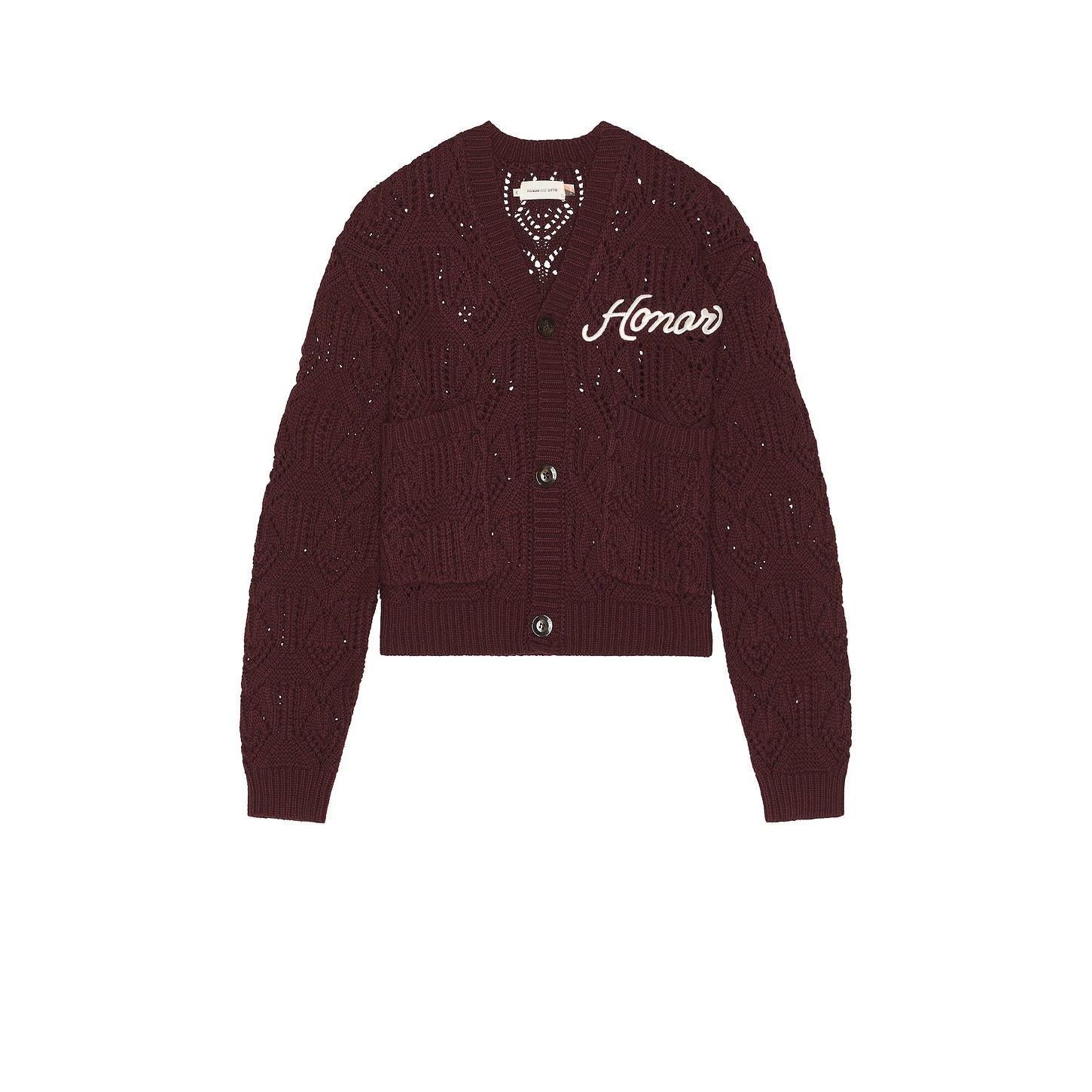 Honor The Gift Cable Cardigan Berry - Im Your Wardrobe