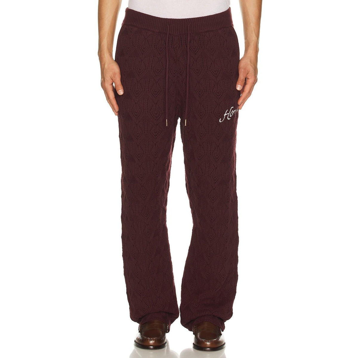 Honor The Gift Cable Knit Pant Berry - Im Your Wardrobe