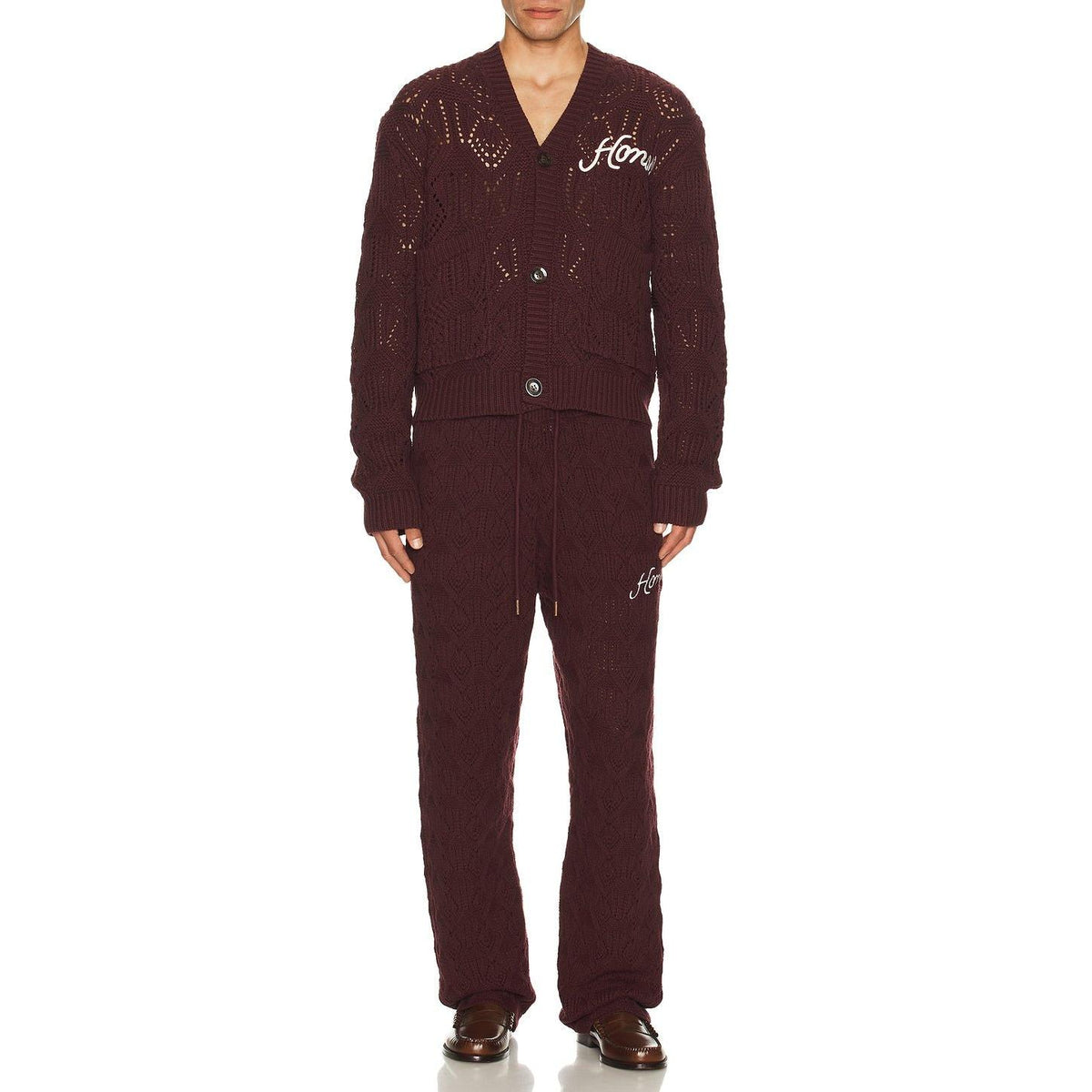 Honor The Gift Cable Knit Pant Berry - Im Your Wardrobe