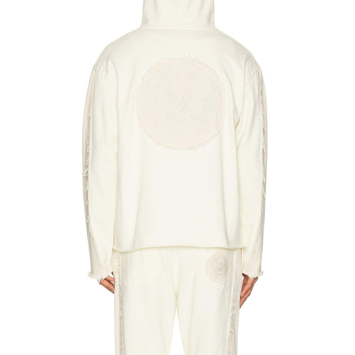 Honor The Gift Denim Panel Hoodie Bone - Im Your Wardrobe