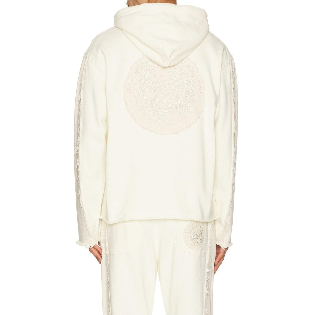 Honor The Gift Denim Panel Hoodie Bone - Im Your Wardrobe