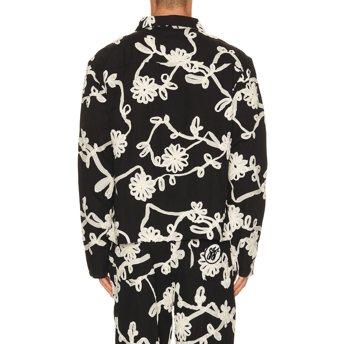 Honor The Gift Floral Ribbon Button Up Black - Im Your Wardrobe