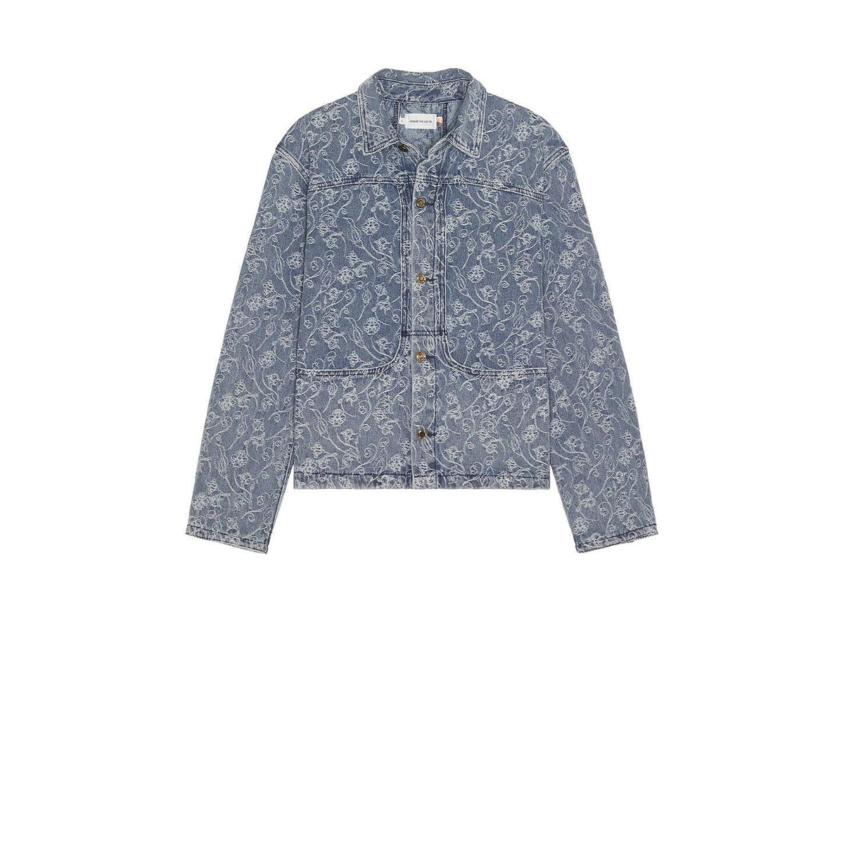 Honor The Gift Floral Utility Jacket Light Indigo - Im Your Wardrobe