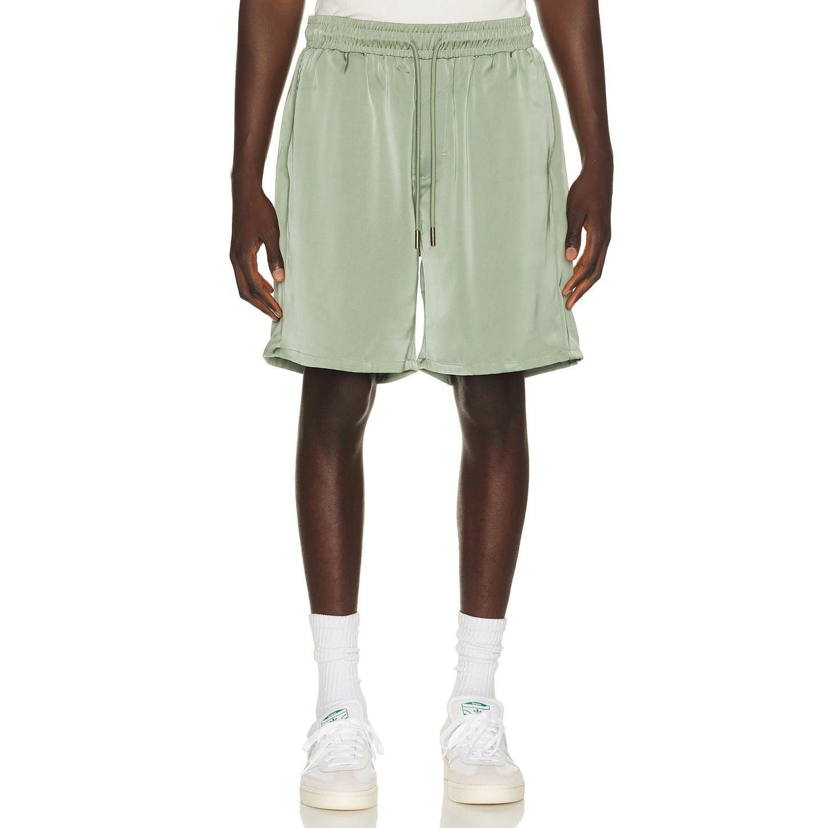 Honor The Gift Satin Drawcord 7" Shorts Sage - Im Your Wardrobe