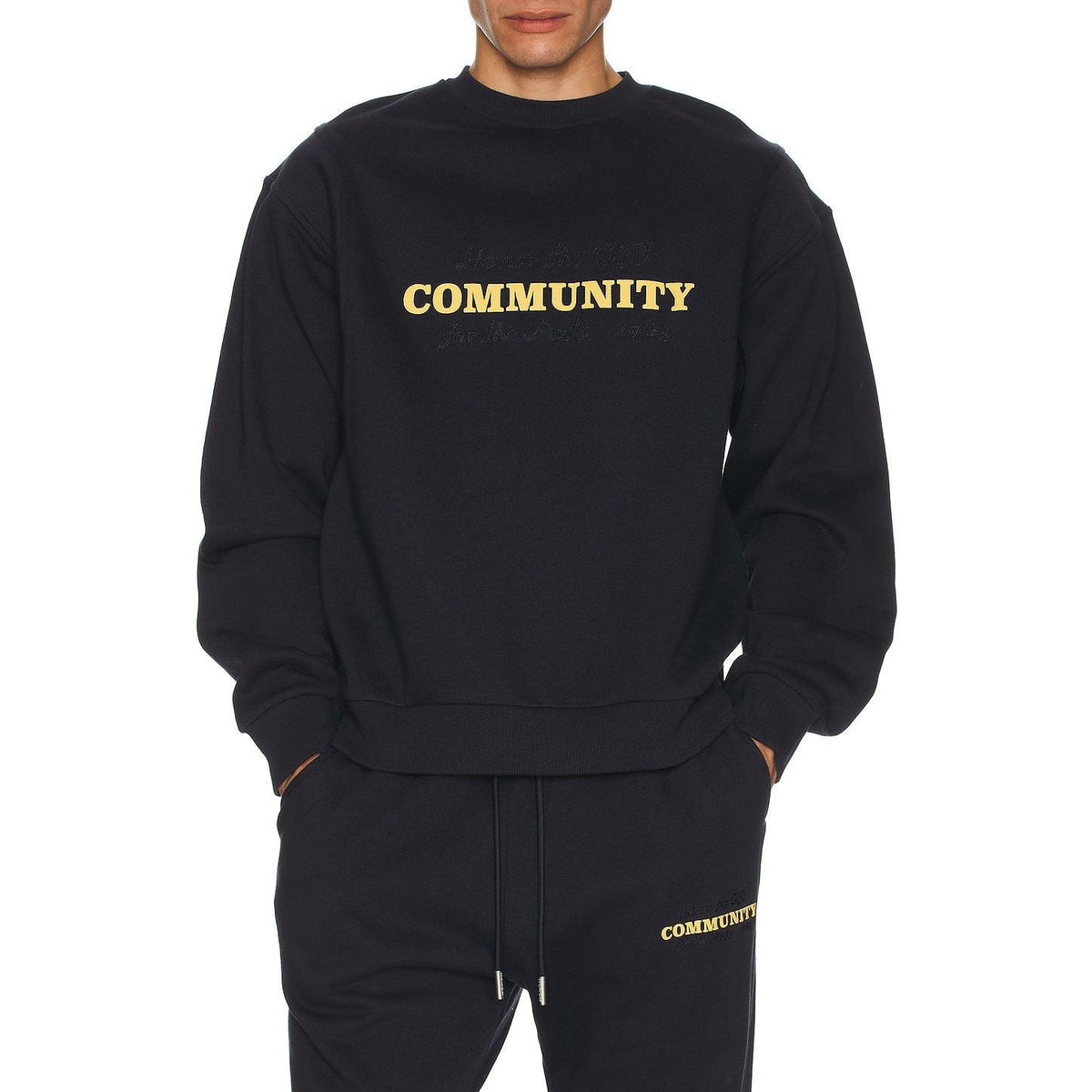 Honor The Gift Track Crew Neck Sweatshirt Navy - Im Your Wardrobe