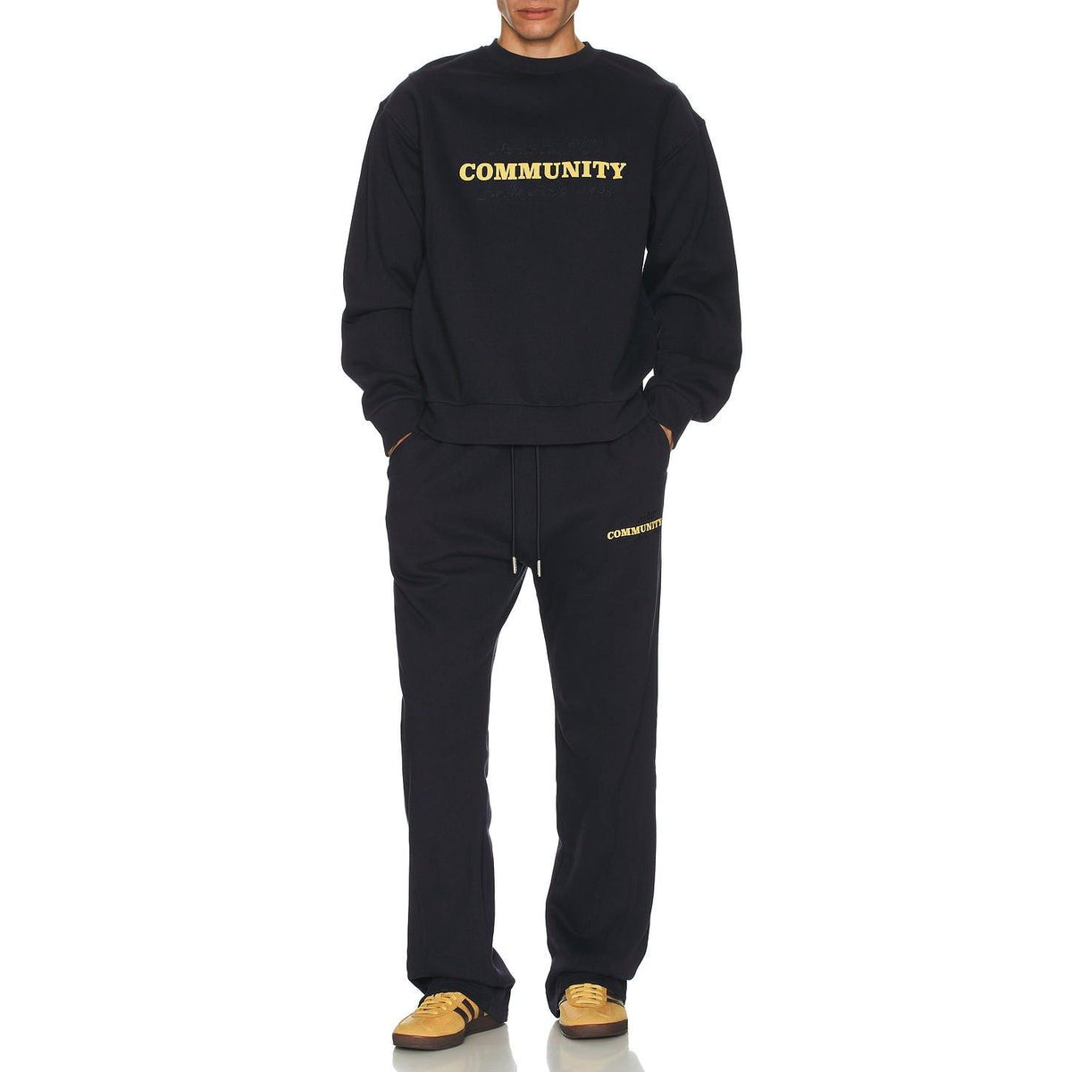 Honor The Gift Track Crew Neck Sweatshirt Navy - Im Your Wardrobe