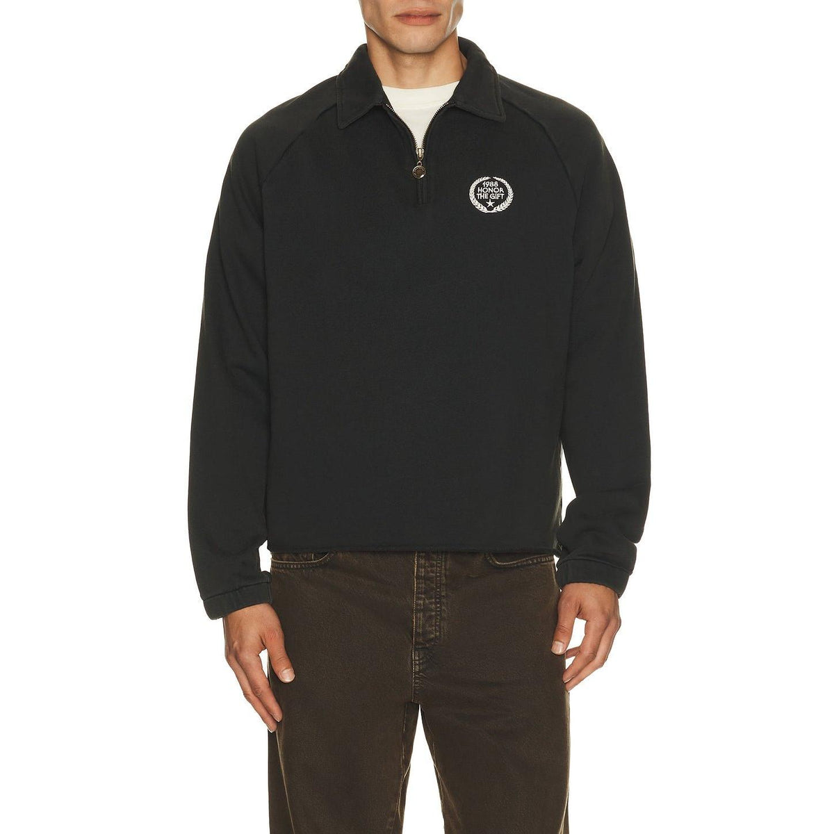 Honor The Gift Vintage Terry Quarter Zip Vintage Black - Im Your Wardrobe