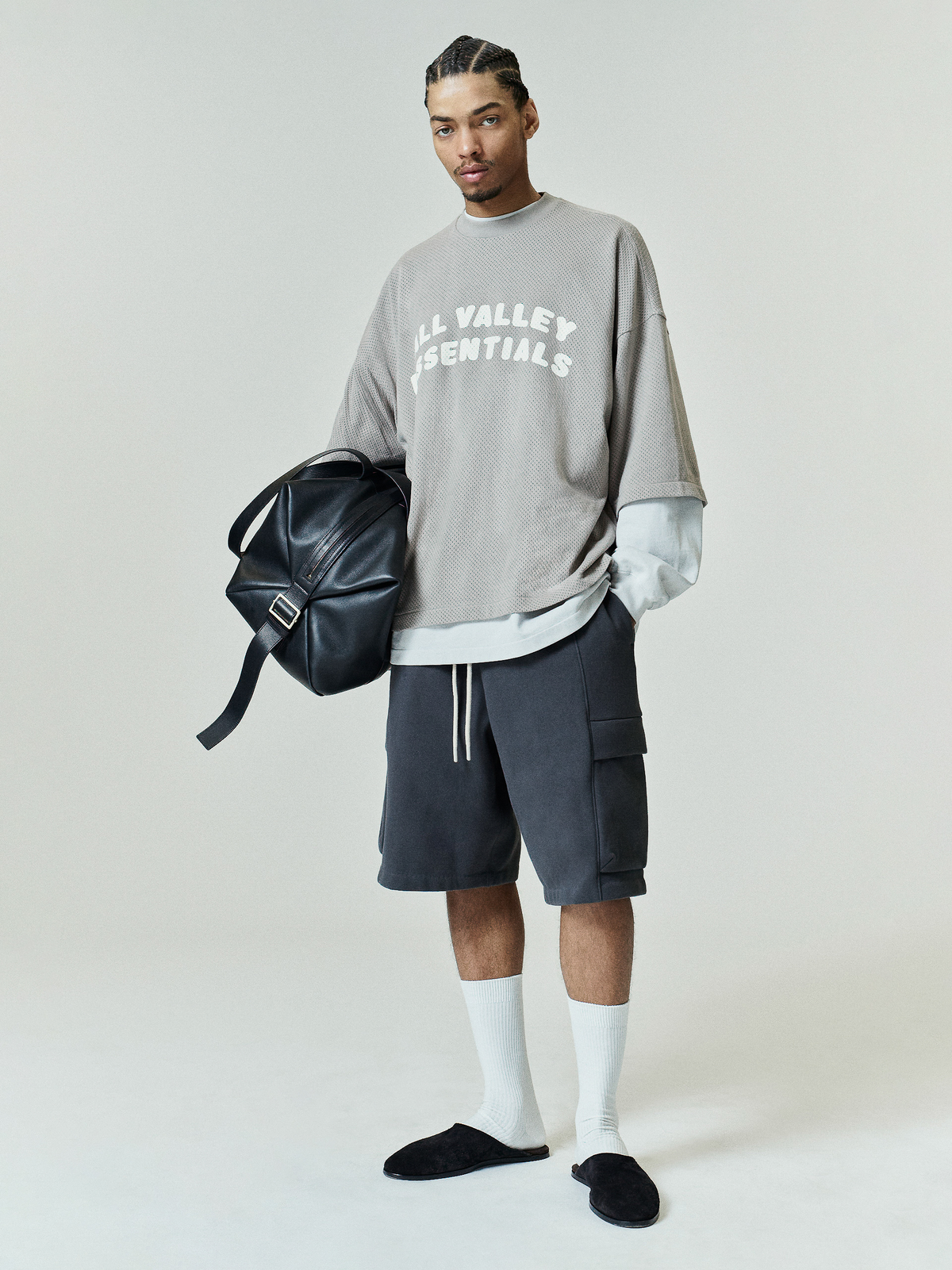 Fear of God Essentials Fleece Cargo Basketball Short Iron Grey - Im Your Wardrobe