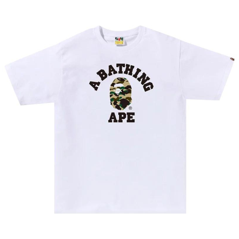 A Bathing Ape BAPE - 1st Camo College Tee (White/Yellow)
