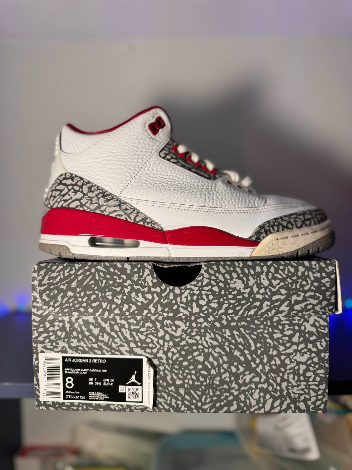 Jordan 3 Retro &#39;Red Cardinal&#39; - 8 US (9.5 Women&#39;s) - Im Your Wardrobe