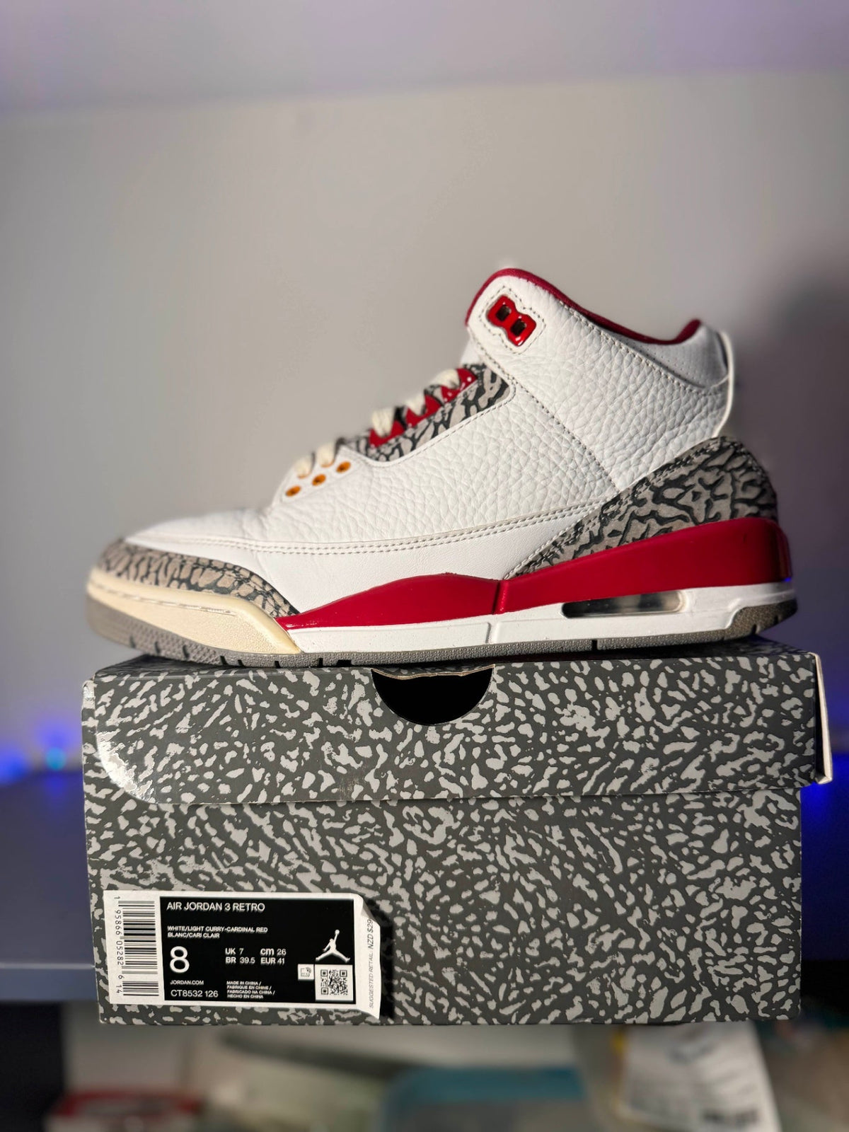 Jordan 3 Retro &#39;Red Cardinal&#39; - 8 US (9.5 Women&#39;s) - Im Your Wardrobe