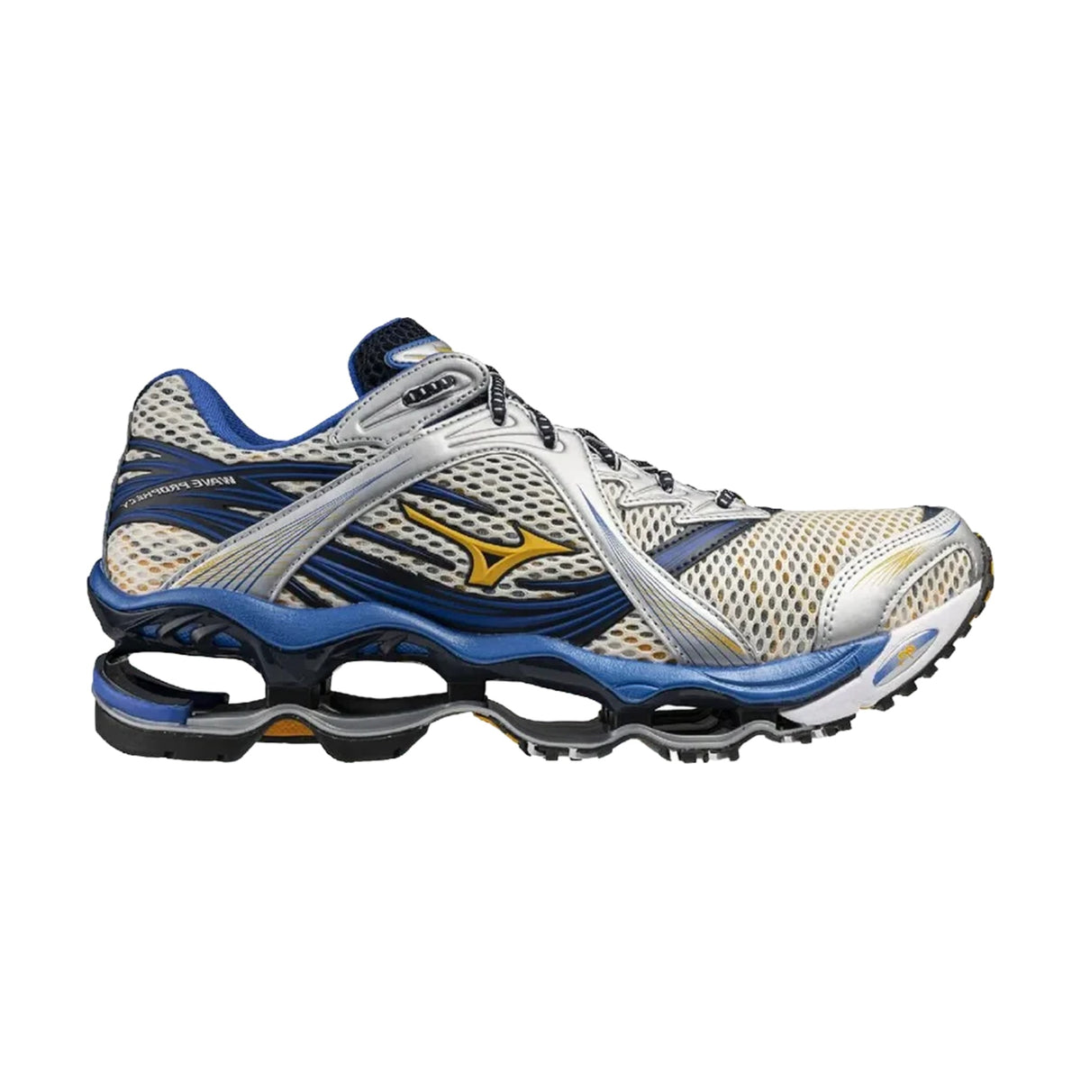Mizuno Wave Prophecy 1 Blue Yellow Silver front