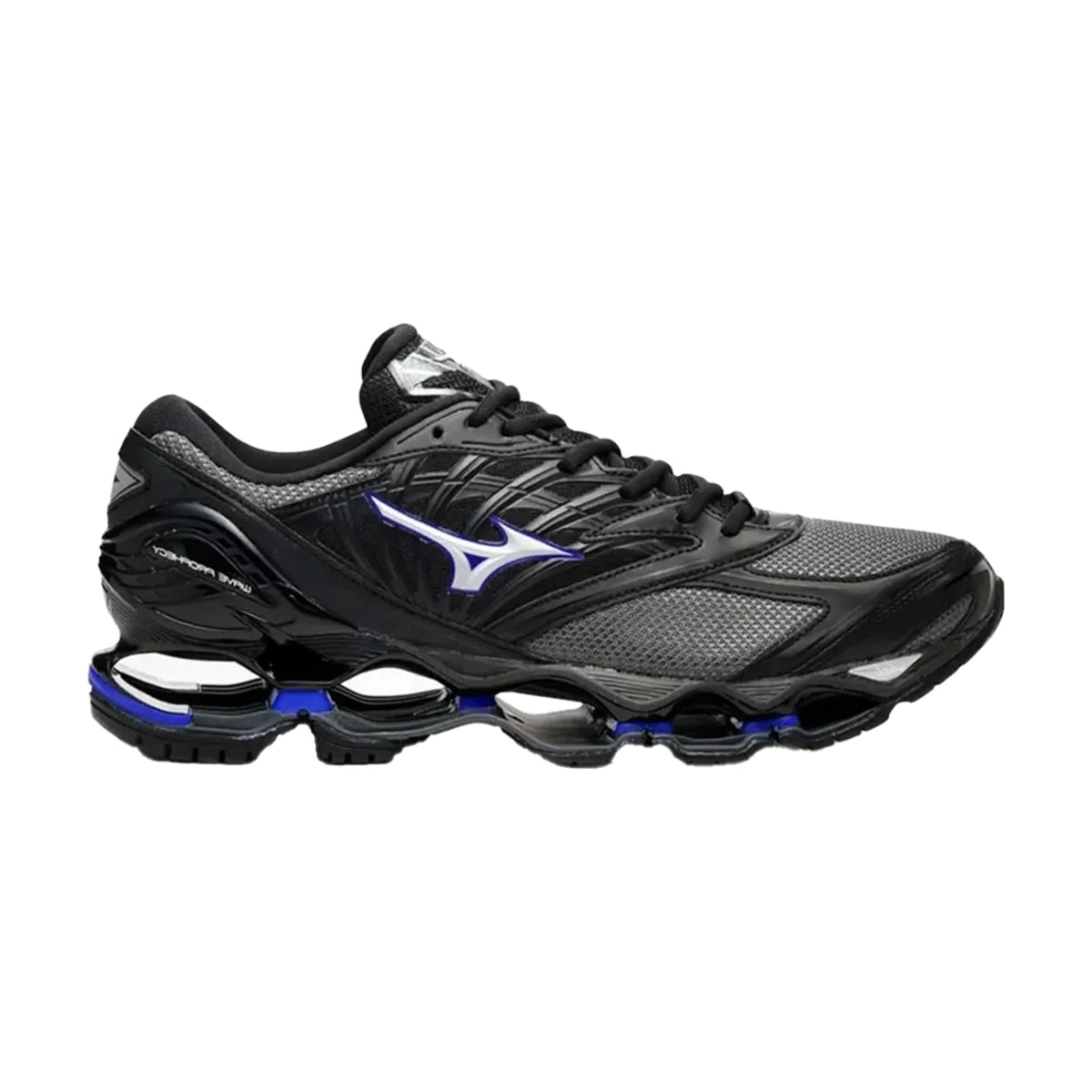 Mizuno Wave Prophecy LS Charcoal Silver Blue front