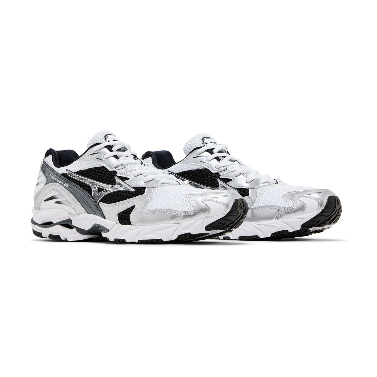 Mizuno Wave Rider 10 White Black Silver detail