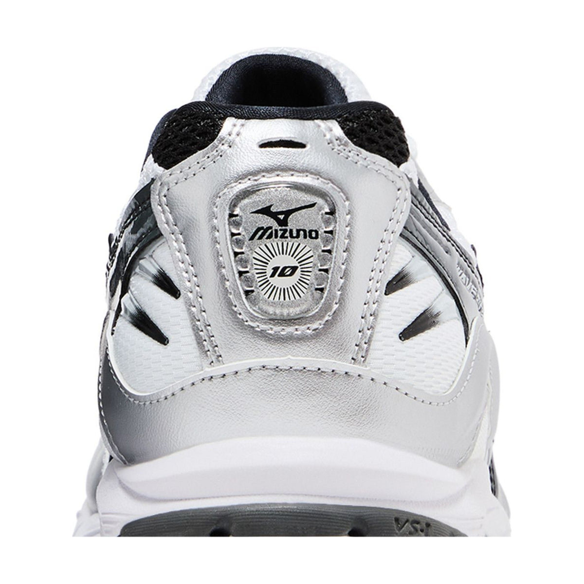 Mizuno Wave Rider 10 White Black Silver back