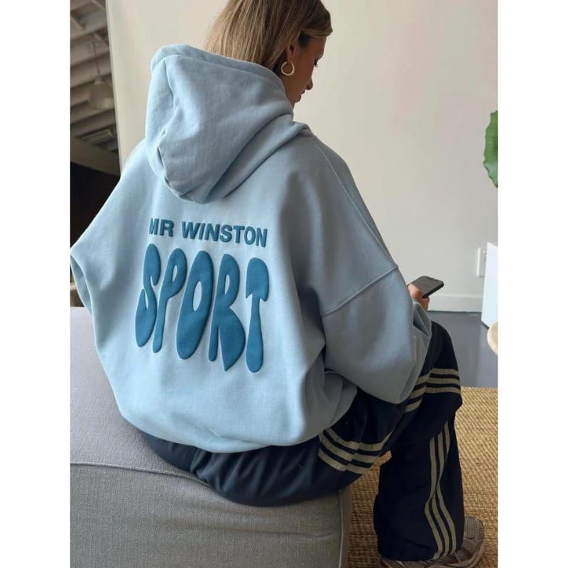 Mr Winston Puff Hooded Sweat (Frost Blue) - Im Your Wardrobe