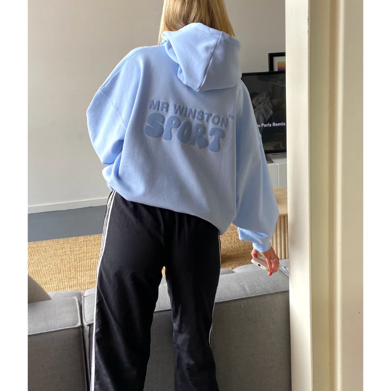 Mr Winston - Puff Hooded Sweat (Powder Blue) - Im Your Wardrobe