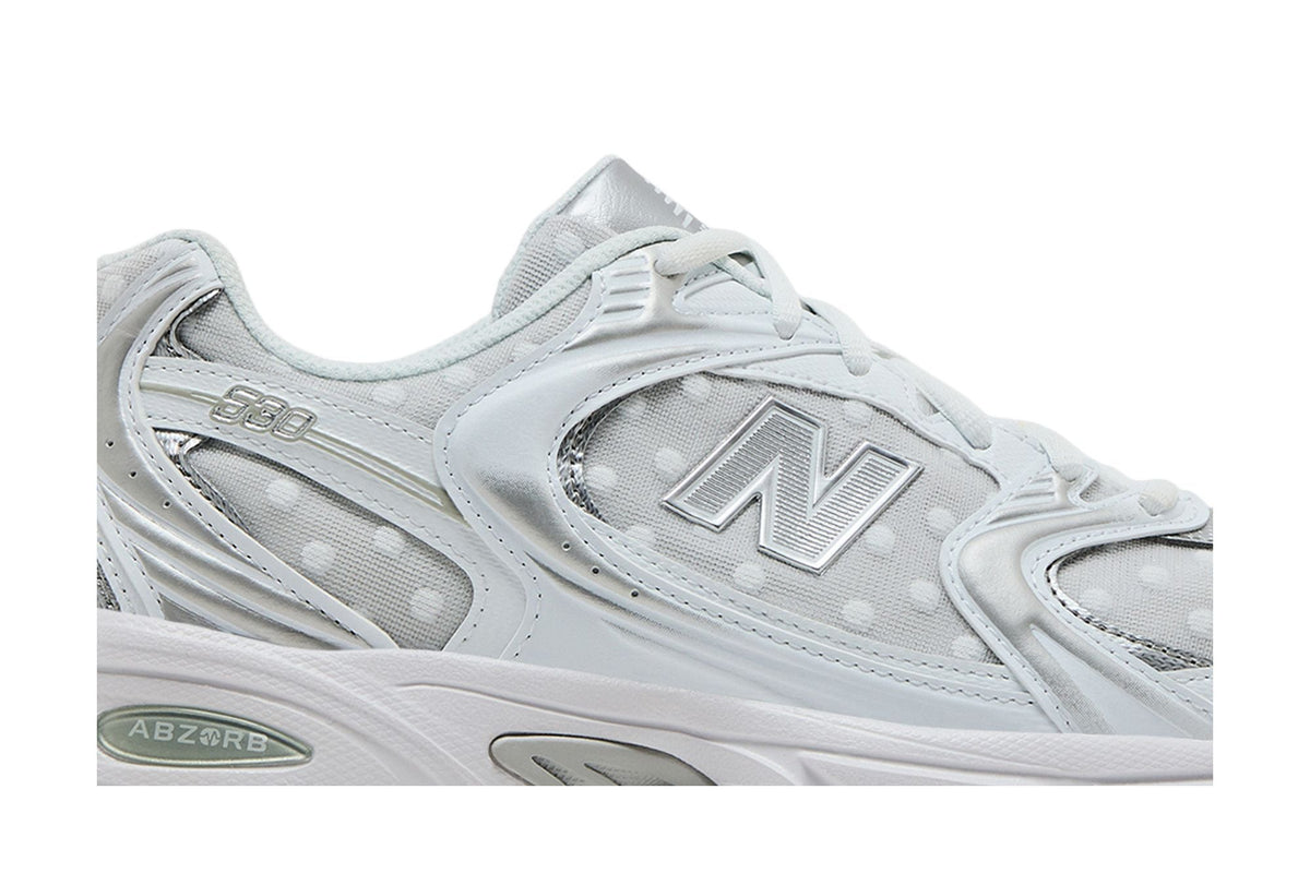 New Balance 530 White Silver Metallic Polka Dots - Im Your Wardrobe