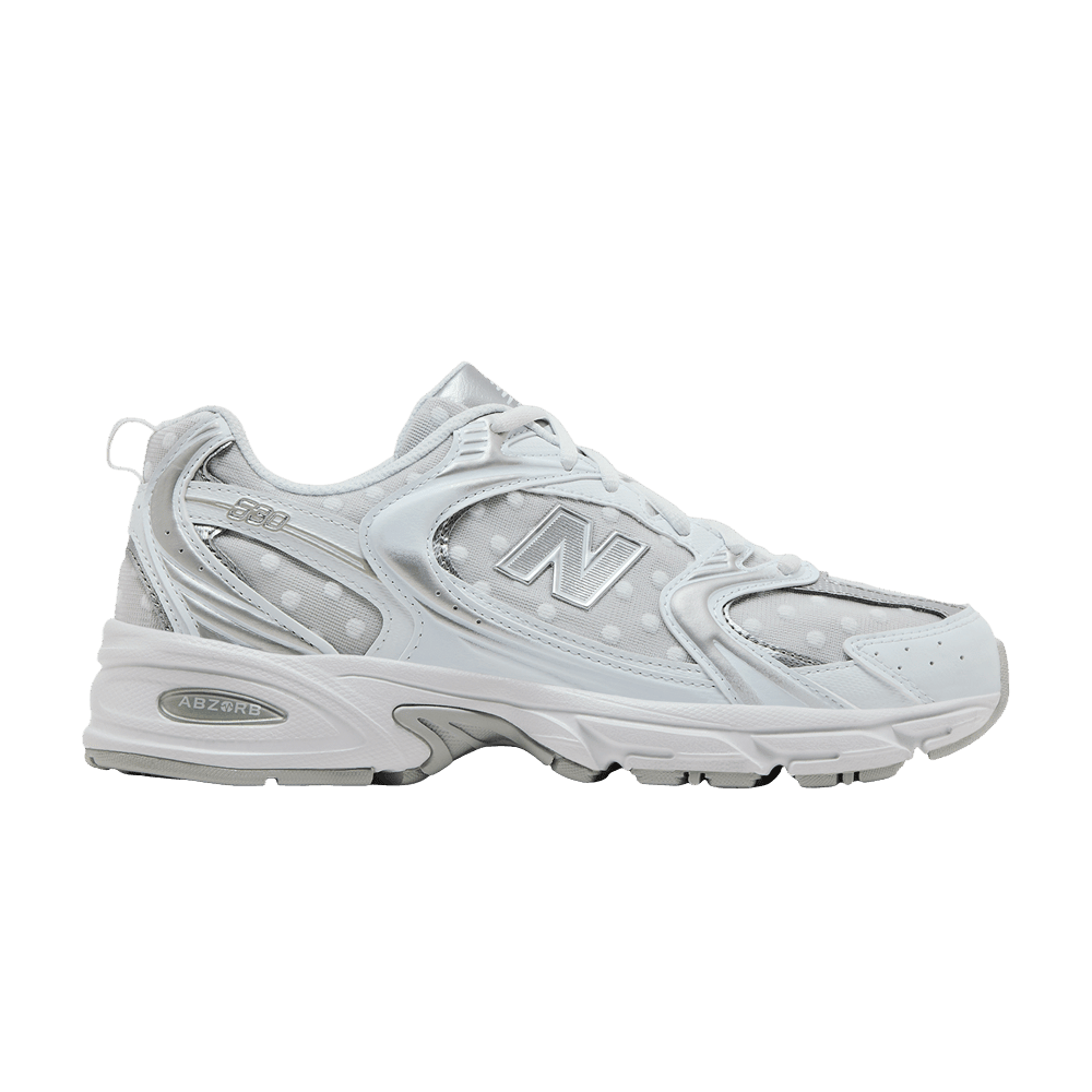 New Balance 530 White Silver Metallic Polka Dots - Im Your Wardrobe