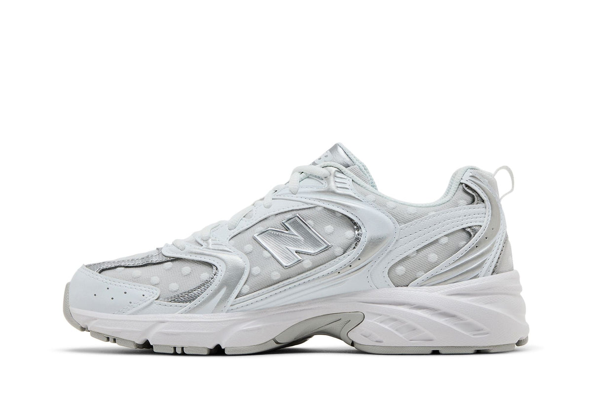 New Balance 530 White Silver Metallic Polka Dots - Im Your Wardrobe