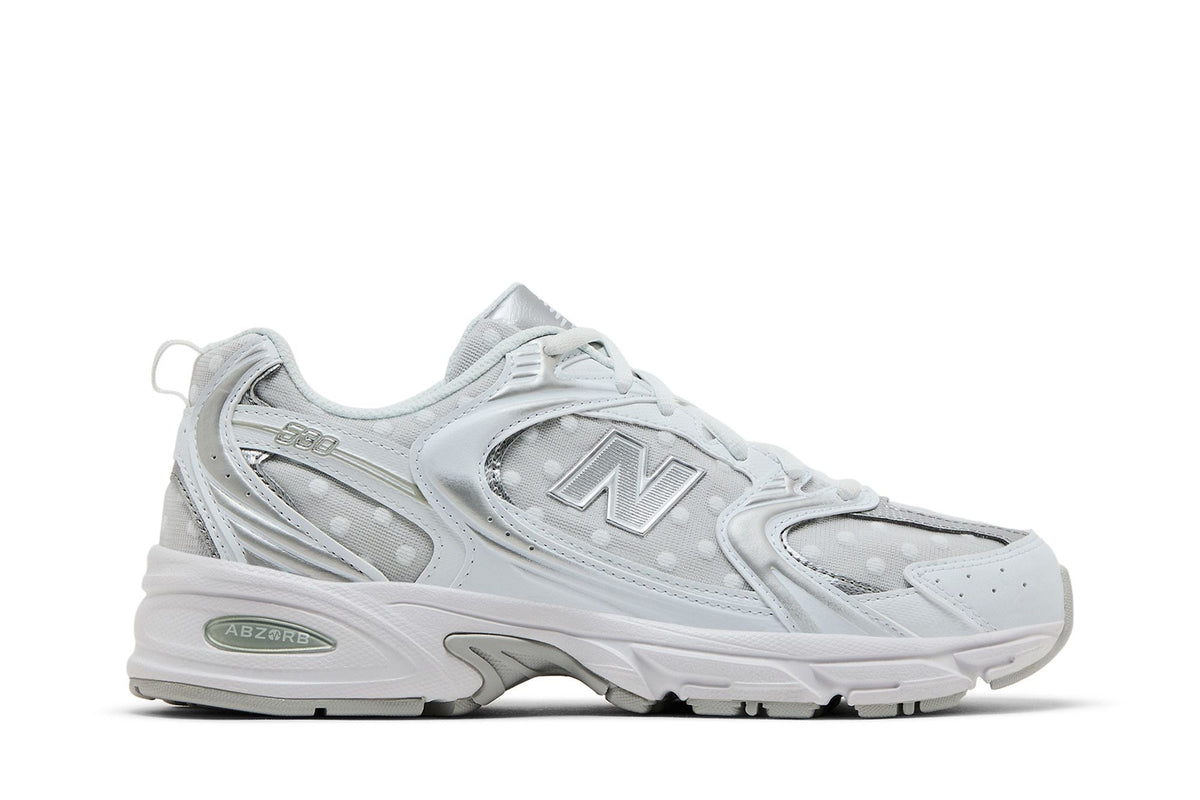 New Balance 530 White Silver Metallic Polka Dots - Im Your Wardrobe