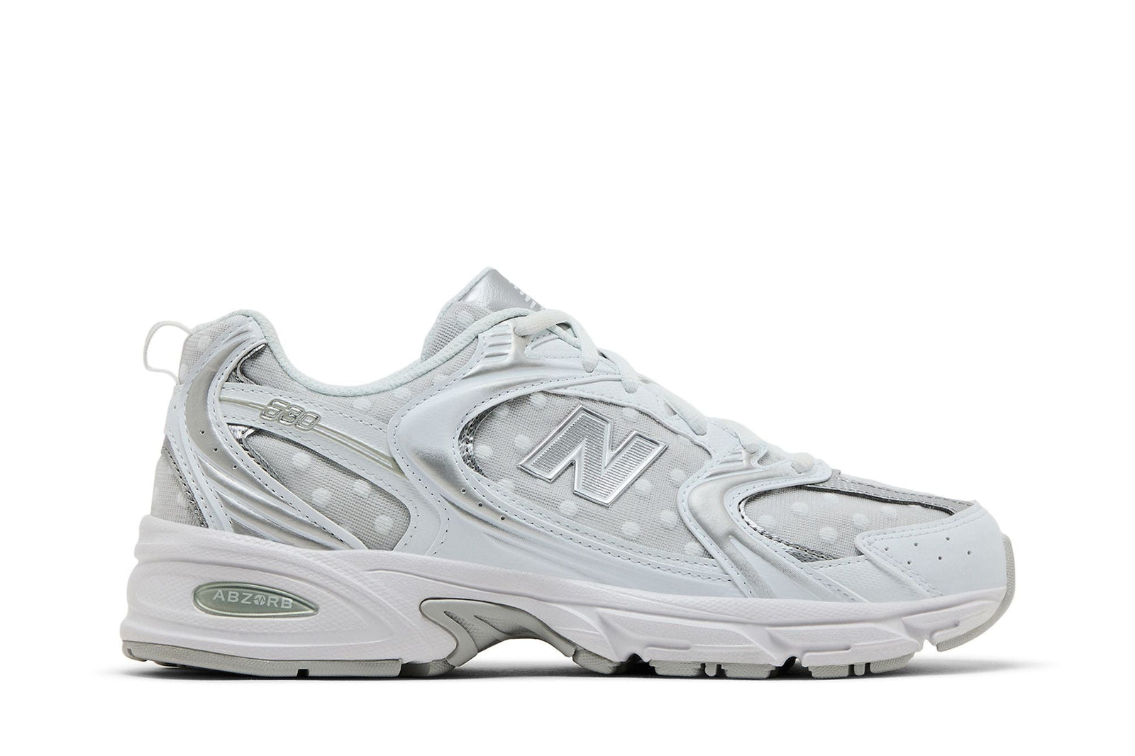 New Balance 530 White Silver Metallic Polka Dots - Im Your Wardrobe