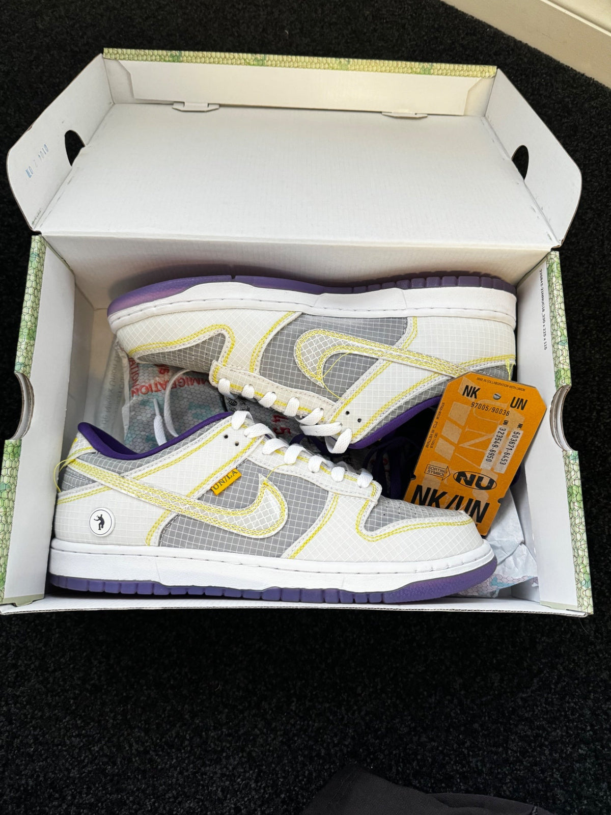 Nike Dunk Low x Union LA &#39;Passport Pack&#39; Court Purple - 9 US (10.5 Women&#39;s) - Im Your Wardrobe