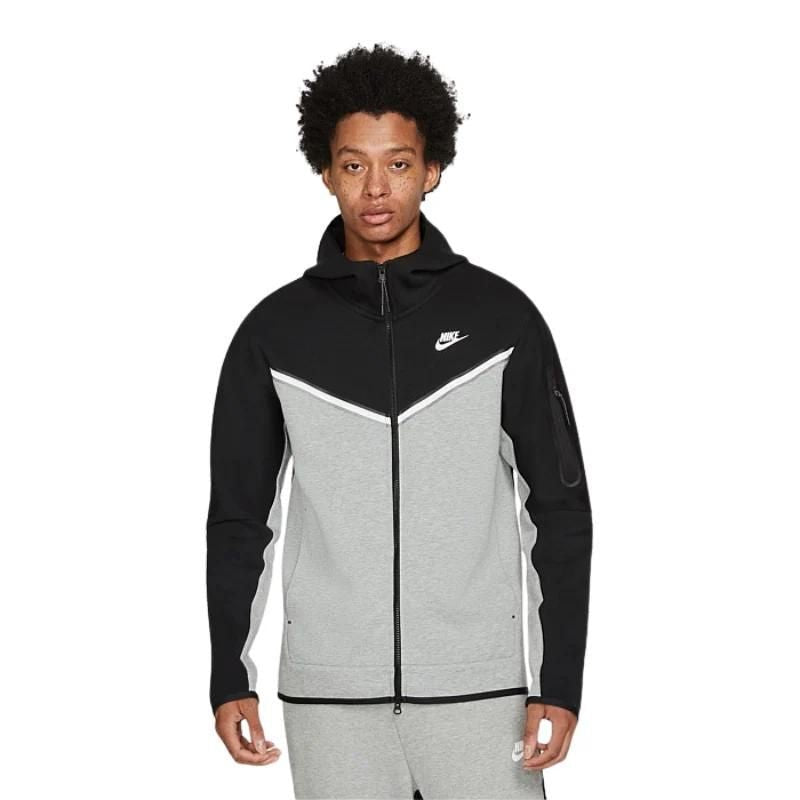 Nike Sportswear Tech Fleece Full - Zip Hoodie (Black/Dark Grey) - Im Your Wardrobe