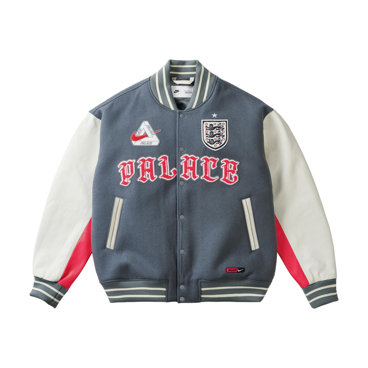 Nike x Palace World Cup Varsity Jacket England Grey front