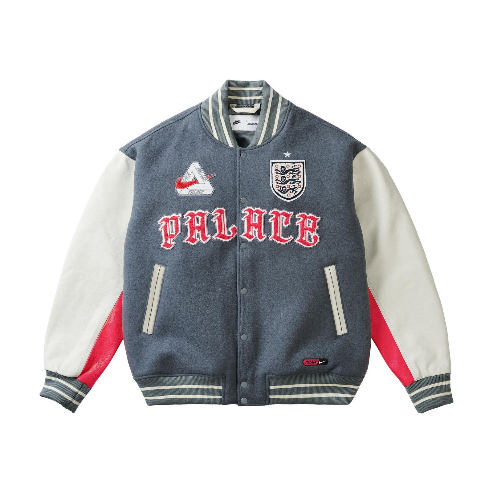 Nike x Palace World Cup Varsity Jacket England Grey front