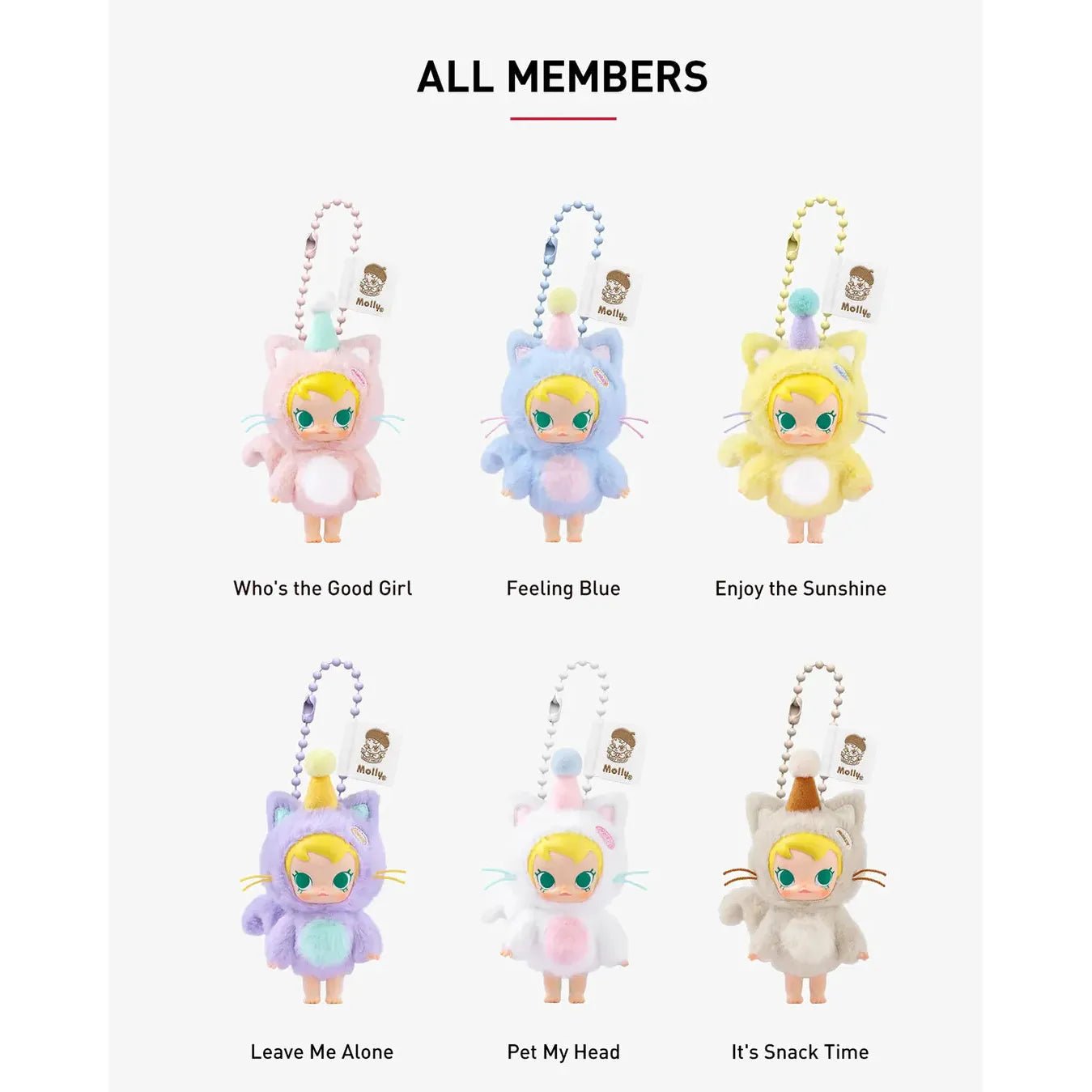 Pop Mart Baby Molly Pocket Friends Series Vinyl Plush Pendant Sealed Case (6 Blind Box)
