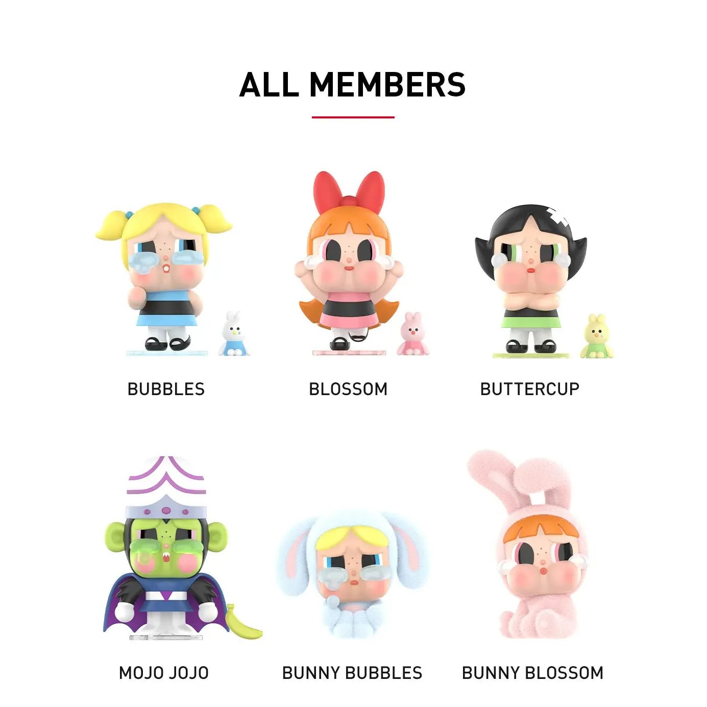 Pop Mart CryBaby x Powerpuff Girls Series Vinyl Figures Blind Box Whole Set - Im Your Wardrobe