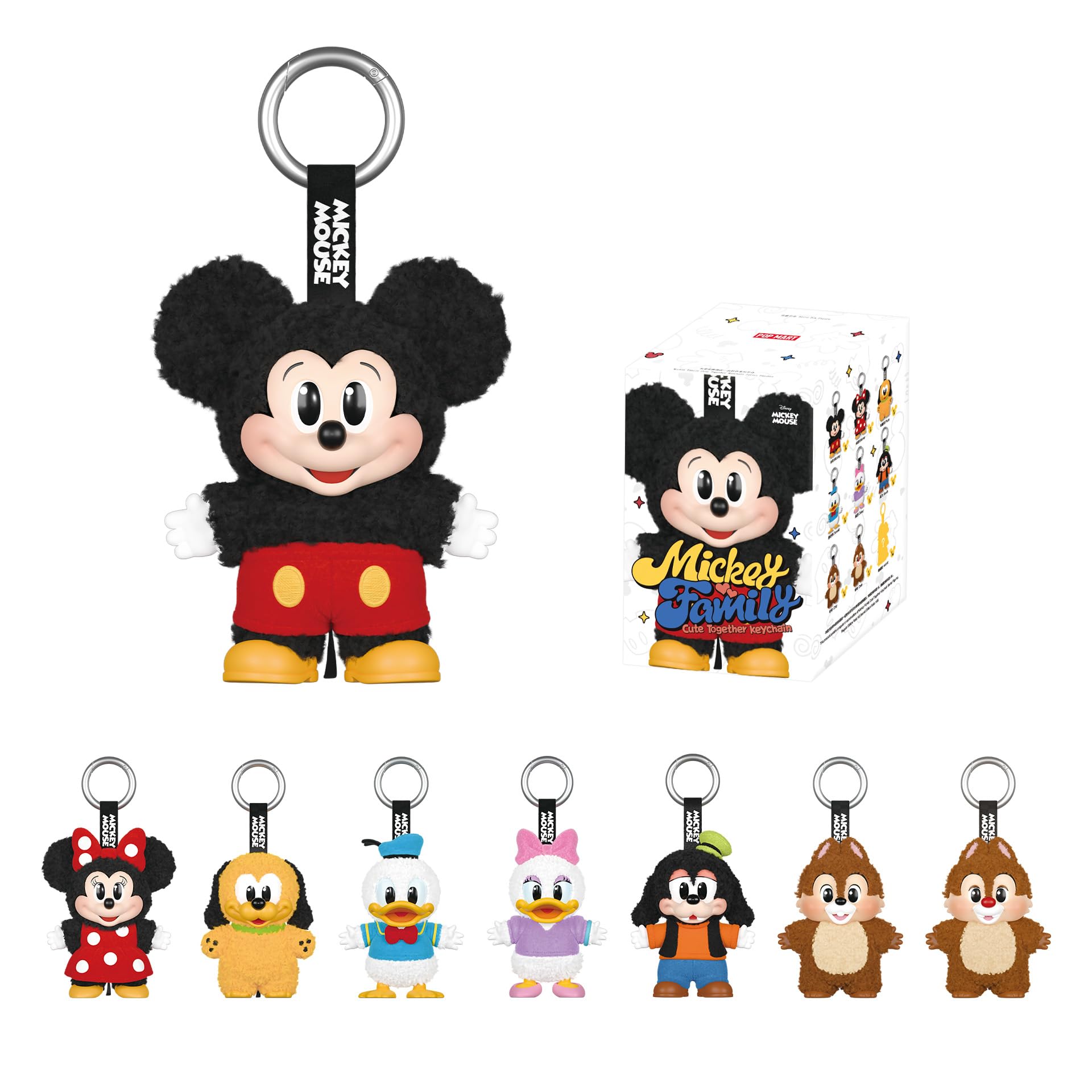 Pop Mart Disney Mickey Family Together Series Plush Keychain Sealed Case (8 Blind Box)