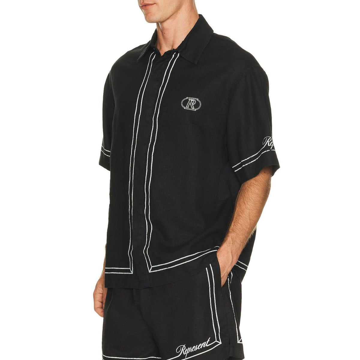 Represent Border Shirt Jet Black - Im Your Wardrobe