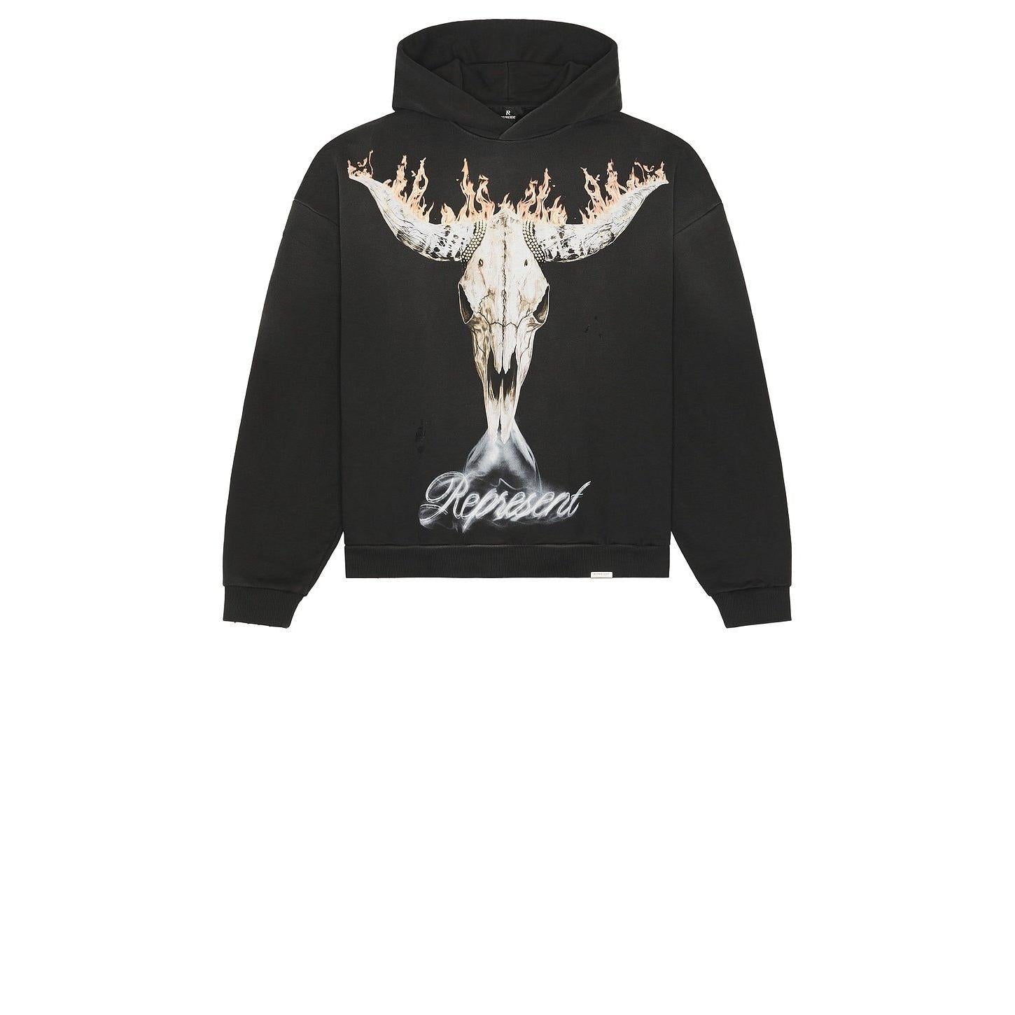 Represent British Cowboys Hoodie Stained Black - Im Your Wardrobe