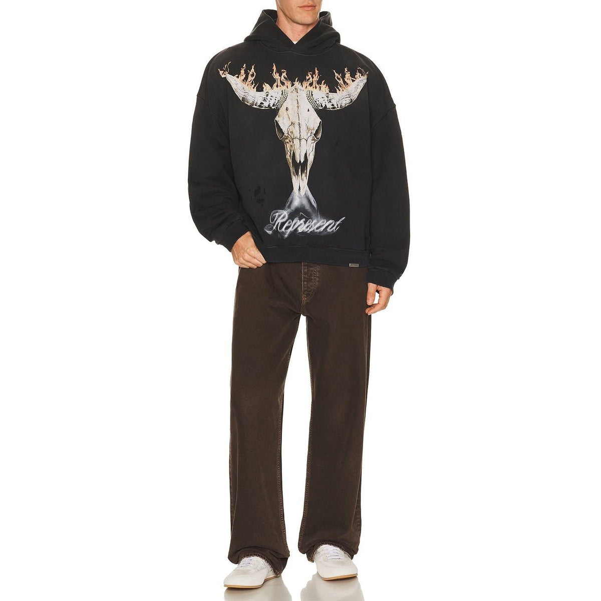 Represent British Cowboys Hoodie Stained Black - Im Your Wardrobe